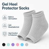 Chaussettes de protection pour talons en gel, à bout ouvert, respirantes, en tricot, avec coussin intégré, lavables, pour hommes et femmes