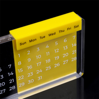 Source Usine Transparent Épaissi Coulissant Acrylique Calendrier De Bureau Décoratif Personnalisable Gravé Acrylique Calendrier De Table
