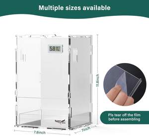 Pequeño recinto de terrario vertical acrílico para Tarántula, Araña, lagartos, serpientes, <span class=keywords><strong>mantis</strong></span> religiosa, <span class=keywords><strong>cangrejo</strong></span> ermitaño, 7,8 \ "X 7 \" X 11,8 \" - Product Image 6