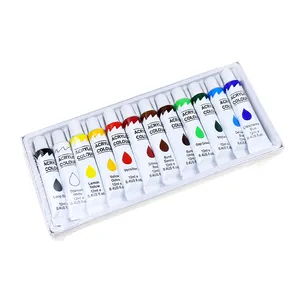 BECOL Promotional 12 Colors Aluminum Tube Non-Toxic Acrylic Paint Set 12ml Eco-friendly Oil Paint Set for Artist