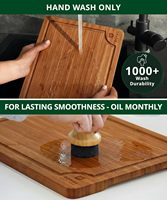 Planches à découper en bois Royal Craft pour appareils de cuisine - Ensemble de planches à découper en bambou non toxique avec rainure profonde pour les jus