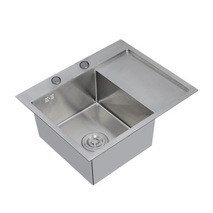 <span class=keywords><strong>Fregadero</strong></span> de Cocina Individual de Acero Inoxidable 304 Hecho a Mano, Ahorrador de Espacio, <span class=keywords><strong>con</strong></span> <span class=keywords><strong>Escurridor</strong></span> y Dos Orificios para Apartamentos Pequeños - Product Image 2