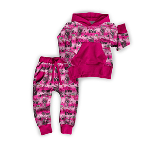 Ensemble de vêtements de jour pour enfants personnalisé, sweat à <span class=keywords><strong>capuche</strong></span> à manches longues et pantalon de jogging, imprimé western, tissu en bambou, pyjama pour garçons - Product Image 5