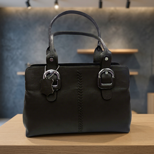 BS INTERNATIONAL Pochette décontractée de luxe pour femmes avec logo personnalisé, en cuir véritable, fermeture éclair, imperméable et légère - Product Image 3