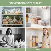 Stoples Plastik Penyimpanan Makanan 15 Buah, Segel Kedap Udara, Wadah Organizer Dapur untuk Makanan, Camilan, Biji-bijian, Buah Kering