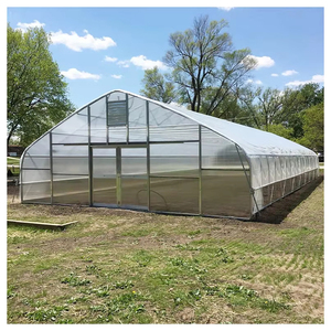 Serres agricoles à tunnel bas à prix abordable, structure en acier galvanisé commercial, film résistant aux UV - Product Image 1