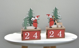 Eaglegifts artigianato in legno Di Natale Conto Alla Rovescia numero di Blocchi di Legno avvento calendario da tavolo della decorazione della casa - Product Image 4