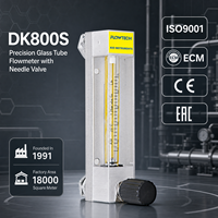 Rotameter Tabung Kaca Mikro Aliran Tinggi KIO Seri DK800S dengan Sambungan Selang NPT BSP, Bagian yang Terkena Cairan 304SS, Akurasi Tinggi ±2.5%