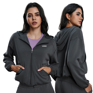 DAW166 Cardigan <span class=keywords><strong>con</strong></span> cerniera <span class=keywords><strong>con</strong></span> <span class=keywords><strong>cappuccio</strong></span> per donna nuova <span class=keywords><strong>felpa</strong></span> Casual autunno e inverno ampia <span class=keywords><strong>con</strong></span> tasca per la corsa - Product Image 5