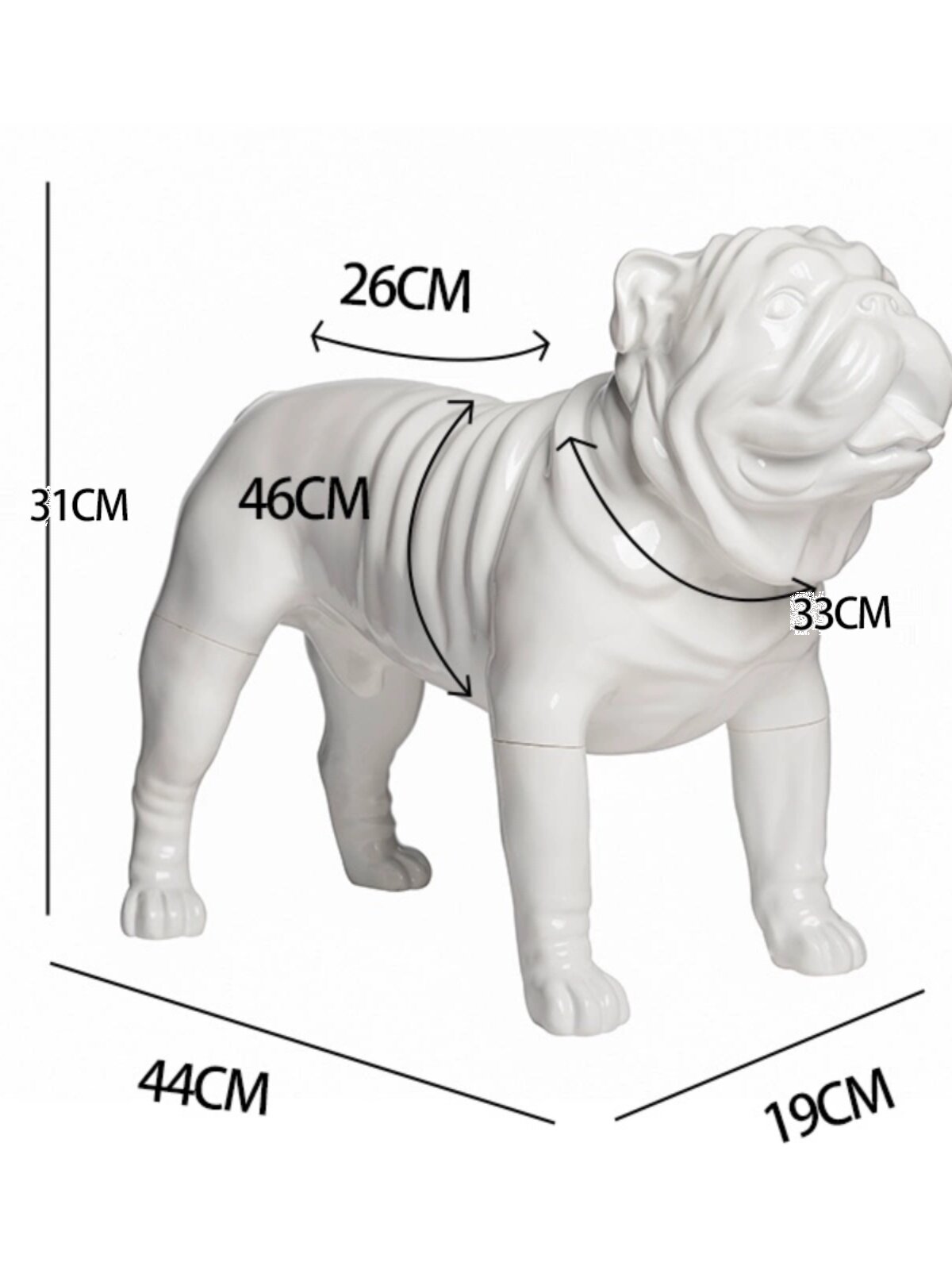 Bulldog staccabile bianco lucido