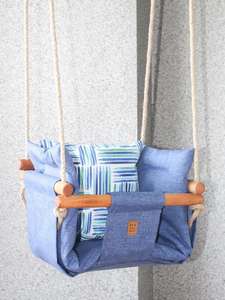 Hamac balançoire en bois pour bébé, jouets de balançoire à dos haut, <span class=keywords><strong>cadeau</strong></span> de <span class=keywords><strong>premier</strong></span> anniversaire - Product Image 4