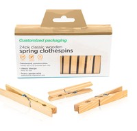 Pinces à linge en bois de pin naturel de 7.2cm de long Mini pinces à linge en bois avec ressort pour suspendre les vêtements et les cintres photo