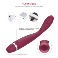 Vibrateur G-Spot Courbé 10 Modes de Vibration Silicone Résistant à l'Eau Rechargeable par USB OEM ODM Logo Personnalisé