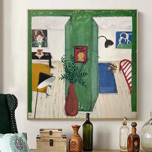 Pintura al Óleo Abstracta de <span class=keywords><strong>Matisse</strong></span>, Arte de Nicho, Decoración de Alta Gama para Sala de Estar, Pintura Rectangular Enmarcada en Aleación de Aluminio - Product Image 4