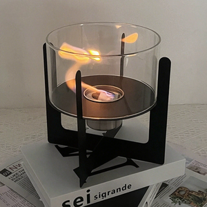 Nuevo Diseño de Mini Chimenea de Patio, <span class=keywords><strong>Brasero</strong></span> Portátil de Acero Inoxidable para Mesa, <span class=keywords><strong>Brasero</strong></span> de Etanol sin Humo con Decoración de Adoquines - Product Image 1