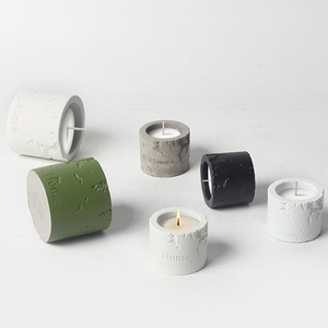 Bocaux à bougies en céramique style béton pour bougies en <span class=keywords><strong>cire</strong></span> de soja DIY, contenants pour bougies d'aromathérapie, coupelles votives minimalistes nordiques - Product Image 3