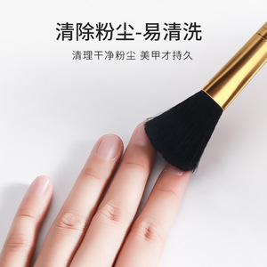 Herramientas japonesas para decoración de uñas: cepillo de mango largo para limpiar, pulir y aplicar esmalte de uñas/pintura en gel; cepillo suave para - Product Image 1