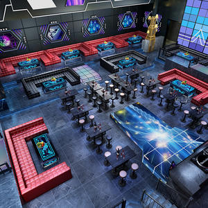 Canapé de <span class=keywords><strong>bar</strong></span> commercial en bois massif, en forme de banquette, pour discothèque, KTV, salon, avec design européen personnalisable et chaises - Product Image 3