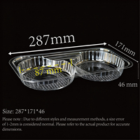 Boîtes à donuts mochi jetables transparentes en plastique, contenants alimentaires pour desserts et gâteaux, divisées en deux petits compartiments