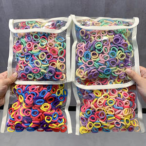 Élastiques à cheveux doux en polyester/nylon pour enfants, style européen et américain, haute élasticité, sans dommages, pour bébés - Product Image 1