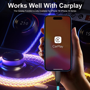 RGB LED Light up <span class=keywords><strong>USB</strong></span> a Tipo <span class=keywords><strong>C</strong></span> Cable de carga rápida Carplay Compatible Colorido Cable de cargador gradual para iPhone e impresora - Product Image 6