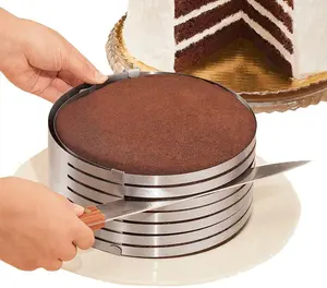 Hochwertige runde verstellbare Edelstahlschicht-Kuchens chneide form