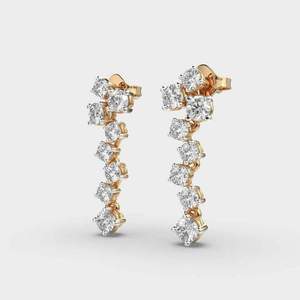 Graceful Gold Plated Diamond <b>Stud</b> <b>Earrings</b> Crafted in 925 Sterling <b>Silver</b> Elegant Fine Jewelry for Bridal Daily Wear Anniversary - Product Image 5