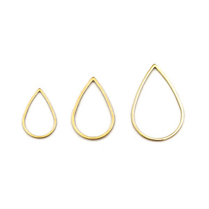 Cadre de pendentif en acier inoxydable creux en forme de goutte, couleur or, composant de bijoux, connecteur de boucles d'oreilles DIY, forme goutte H1060 - Product Image 4