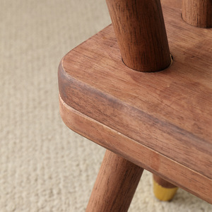 Solid Wood <b>Stool</b> For Home Living Room Modern Minimalist Style Durable <b>Low</b> <b>Stool</b> With Yellow Tips - Product Image 3