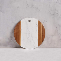 Assiette à fruits multifonctionnelle et créative pour cuisine, planche ronde en bois d'acacia et marbre, planche à pain et fromage, planche à découper