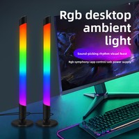 Barra de Luz RGB para Monitor de Juegos, Paquete de 2, Lámpara de Escritorio LED con Alimentación USB, Luz Ambiental Reactiva al Sonido y Sincronizada con la Música para Decoración de Habitaciones y Configuración de PC