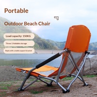 Chaise de plage pliante portable en fer et tissu Oxford pour loisirs de plein air, camping, pêche, dossier haut, modèle 04 OEM