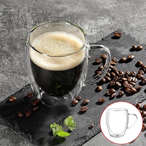 Ensemble de 2 gobelets <span class=keywords><strong>en</strong></span> verre à double paroi isolés - Durable, transparent, résistant à la chaleur, design moderne, grande capacité, tasses à café - Product Image 5