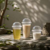 Juego de Vasos de PP de 90 mm con Tapa de Domo, 13.5, 17, 20, 24 oz, Grado Alimenticio, para Café, Jugos, Cafetería, OEM, ODM, Directo de Fábrica