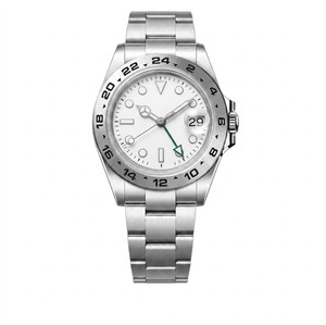 Reloj Mecánico de Acero Inoxidable para Hombre, Caja Redonda de 40 mm, Esfera Analógica con Indicador de Fecha, Cristal de Zafiro, Diseño de Lujo, Cierre Plegable - Product Image 1