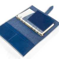 Agenda de Cuero A6 con Tapa Dura, Organizador, Funda para Pasaporte, Estuche para Bolígrafo, Diario de Viaje, Cuaderno Azul CHOU Shanghai