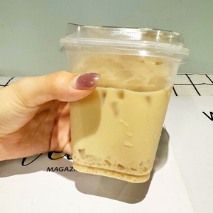 Ly nhựa PET hình vuông dùng một lần có nắp, đựng nước giải khát, trà sữa, đồ uống lạnh mang đi, dùng cho quán cà phê - Product Image 4