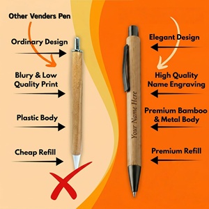 Stylo à bille en bambou écologique créatif, cadeaux personnalisables avec logo pour le bureau - Product Image 4