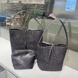 Tendances de la mode féminine, <span class=keywords><strong>sacs</strong></span> fourre-tout décontractés tissés à la main en couleur estivale avec fermeture à cordon, sac élégant pour les vacances à la plage - Product Image 3