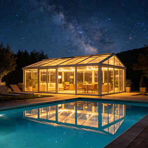 Terraza acristalada inteligente <span class=keywords><strong>de</strong></span> alta calidad con techo retráctil elegante y control remoto, con protección UV, para fiestas en azoteas y espacios <span class=keywords><strong>de</strong></span> convivencia. - Product Image 4