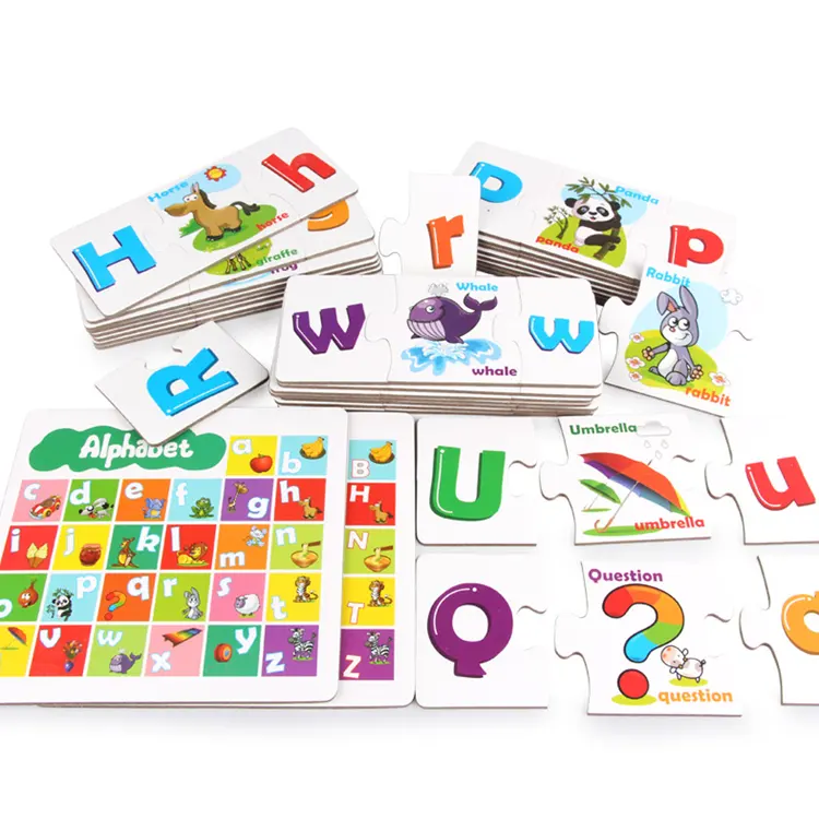 핫 세일 크리스마스 프로모션 편지 퍼즐 조기 교육 장난감 편지 매칭 카드