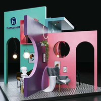 Stand d'exposition modulaire en bois 4x4m à montage rapide en 30 minutes, réutilisable pour événements, salons professionnels, salons pour animaux, conception personnalisée