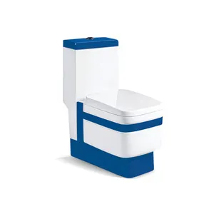バスルームの色エレガントなデザインダークブルートイレワンピースwcトイレ