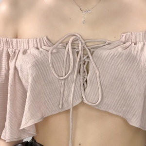 Nouveau débardeur court décontracté pour femme, imprimé floral, avec perles décoratives, taille XS, en lin et coton, idéal pour l'été - Product Image 5