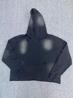 Veste à Capuche Zippée Unisexe Personnalisable en Molleton French Terry, Effet Délavé Singe et Vieilli, Coupe Ample, Plein Zip