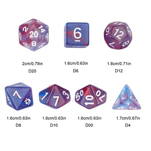 Ensemble de dés polyédriques en acrylique translucide bicolore à logo personnalisable, 7 pièces, pour Dungeons and Dragons <span class=keywords><strong>RPG</strong></span> - Product Image 6