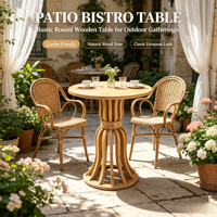 Table de bar et table à cocktails en bois massif de style européen, moderne, pour appartement et usage extérieur