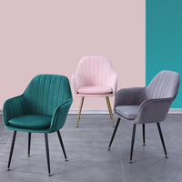 Chaise Scandinave de Salle à Manger sans Accoudoirs, Rembourrée, en Tissu de Lin, pour Café, Hôtel ou Restaurant, en Velours