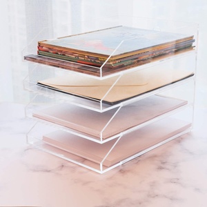 Soporte de limas personalizado, transparente, apilable, acrílico, para revistas, documentos, cartas, bandeja de archivo, Organizador - Product Image 1