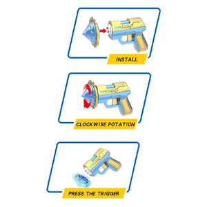 QS thiết kế mới ngoài trời trong nhà ABS nhựa giáo dục chụp chơi trò chơi ánh sáng 2-in-1 bay sacier Gyro Súng đồ chơi ages3 + Quà Tặng - Product Image 3